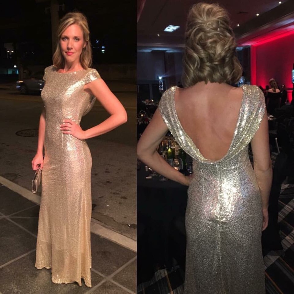 Gold Evening Gown Size 8 EUC
